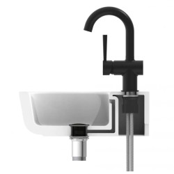 SCHÜTTE Miscelatore Lavabo CORNWALL con Maniglia Laterale Nero Opaco