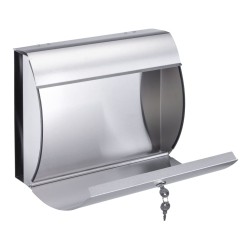 HI Cassetta Lettere con Portagiornali 38x13,3x30,4 cm Acciaio Inox