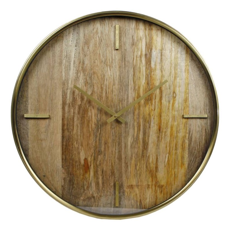 Gifts Amsterdam Orologio da Parete Chicago Legno e Metallo Dorato 50cm