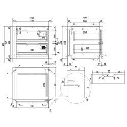 Vipack Comodino Alex con 2 Cassetti in Legno Naturale