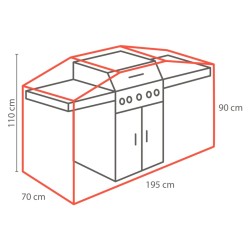 Perel Garden Telo di Protezione per Barbecue da Esterno 195 cm