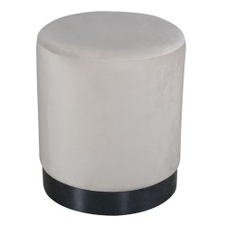 Venture Home Pouf Benji 35x35x42,5 cm Velluto Beige e Nero