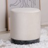 Venture Home Pouf Benji 35x35x42,5 cm Velluto Beige e Nero