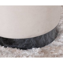 Venture Home Pouf Benji 35x35x42,5 cm Velluto Beige e Nero