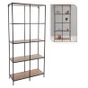 H&S Collection Scaffale Parete 4 Ripiani 78x30x170 cm Naturale e Nero