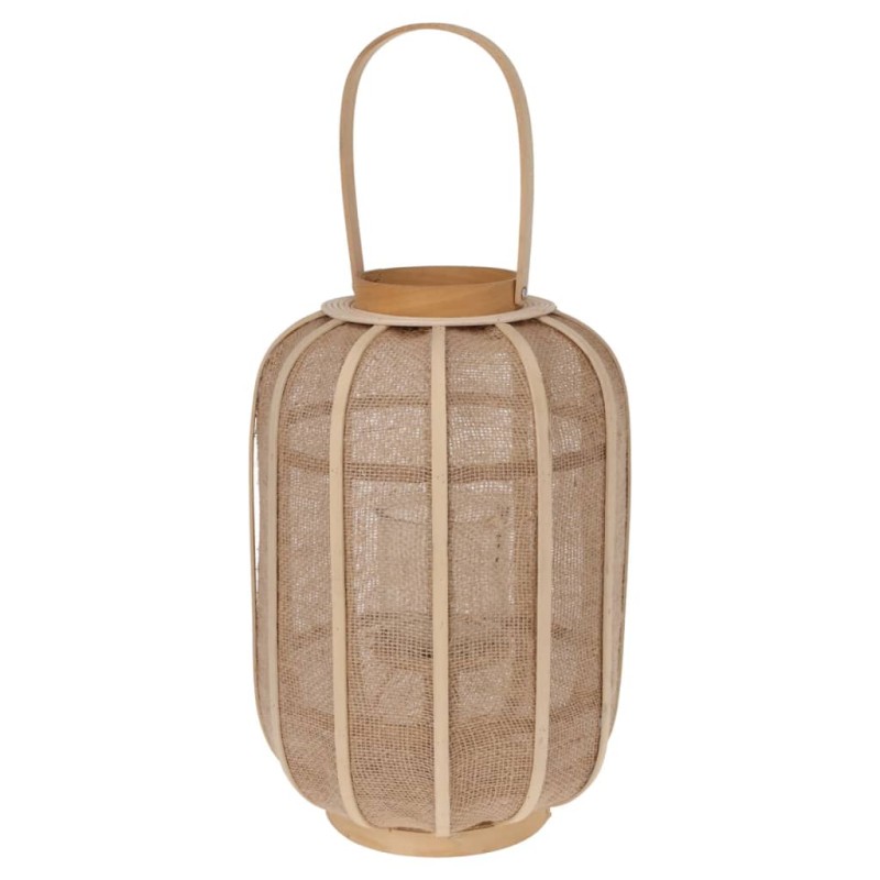 H&S Collection Lanterna Pensile in Rattan 28x40 cm Beige