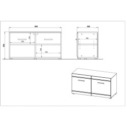 Germania Scarpiera Adana 95,9x38,8x50,2 cm Colore Faggio Nobile