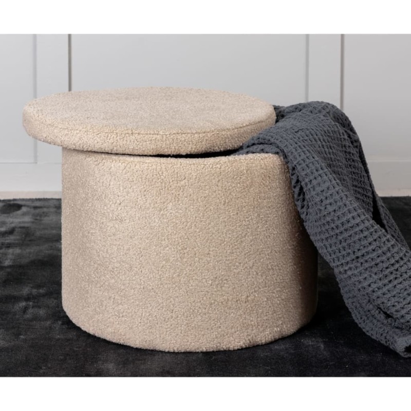 Venture Home Pouf Dunken 51x51x43 cm Pelliccia Beige