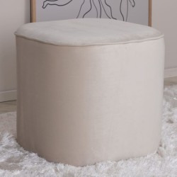 Venture Home Pouf Piff 44x44x41 cm Velluto Bianco