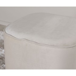 Venture Home Pouf Piff 44x44x41 cm Velluto Bianco