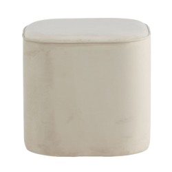 Venture Home Pouf Piff 44x44x41 cm Velluto Bianco