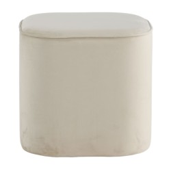 Venture Home Pouf Piff 44x44x41 cm Velluto Bianco