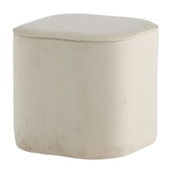 Venture Home Pouf Piff 44x44x41 cm Velluto Bianco