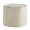 Venture Home Pouf Piff 44x44x41 cm Velluto Bianco