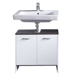 Trendteam Unità Lavabo con 2 Ripiani SanDiego Bianco e Argento Fumé