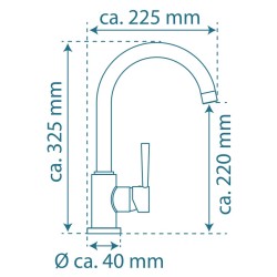 SCHÜTTE Miscelatore da Cucina con Beccuccio Rotondo CORNWALL Oro Opaco