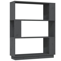    Libreria/Divisorio Grigio 80x25x101 cm Legno Massello di Pino