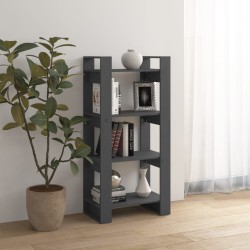    Libreria/Divisorio Grigio 60x35x125 cm Legno Massello