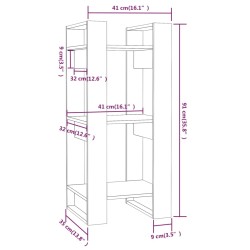    Libreria/Divisorio Miele 41x35x91 cm in Legno Massello