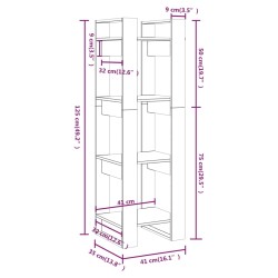 vidaXL Libreria/Divisorio Grigio 41x35x125 cm Legno Massello di Pino