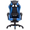    Sedia da Gaming con Poggiapiedi Blu e Nera in Similpelle