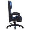    Sedia da Gaming con Poggiapiedi Blu e Nera in Similpelle