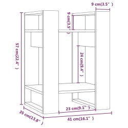 vidaXL Libreria/Divisorio Miele 41x35x57 cm in Legno Massello di Pino