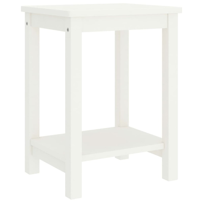 vidaXL Comodino Bianco 35x30x47 cm in Legno Massello di Pino