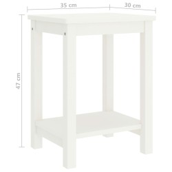 vidaXL Comodino Bianco 35x30x47 cm in Legno Massello di Pino