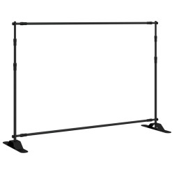 vidaXL Supporto per Fondale Nero 305x243 cm in Acciaio