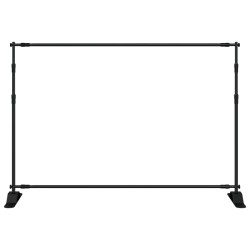 vidaXL Supporto per Fondale Nero 305x243 cm in Acciaio