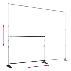 vidaXL Supporto per Fondale Nero 305x243 cm in Acciaio