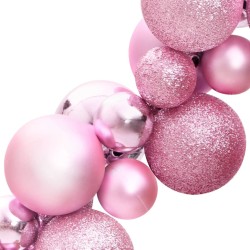 vidaXL Ghirlanda di Palline di Natale Rosa 175 cm in Polistirene