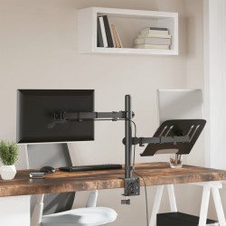 vidaXL Supporto per Monitor in Acciaio Nero VESA 75/100 mm