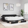 vidaXL Divano Letto Estraibile con Cassetti Nero 80x200 cm in Velluto