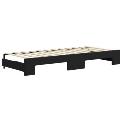 vidaXL Divano Letto Estraibile con Cassetti Nero 80x200 cm in Velluto