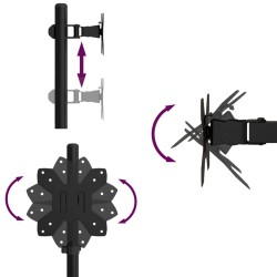 vidaXL Supporto per Monitor Doppio in Acciaio Nero VESA 75/100 mm