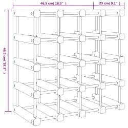 vidaXL Portabottiglie Vino 20 Bottiglie 46,5x23x46,5 cm Massello Pino