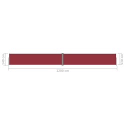 vidaXL Tenda Laterale Retrattile Rossa 140x1200 cm