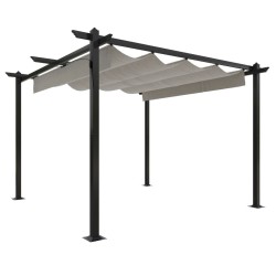 vidaXL Pergola da Giardino con Tetto Retrattile 3x3 m Crema