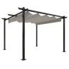 vidaXL Pergola da Giardino con Tetto Retrattile 3x3 m Crema