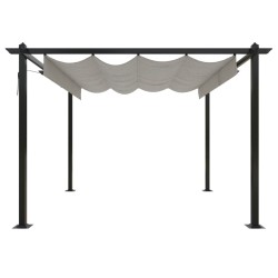 vidaXL Pergola da Giardino con Tetto Retrattile 3x3 m Crema