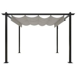 vidaXL Pergola da Giardino con Tetto Retrattile 3x3 m Crema