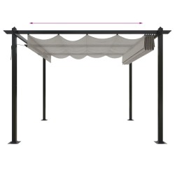 vidaXL Pergola da Giardino con Tetto Retrattile 3x3 m Crema