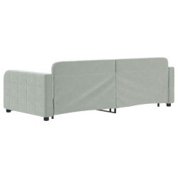 vidaXL Divano Letto Estraibile Cassetti Grigio Chiaro 90x200cm Velluto