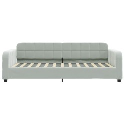 vidaXL Divano Letto Estraibile Cassetti Grigio Chiaro 90x200cm Velluto