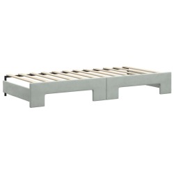 vidaXL Divano Letto Estraibile Cassetti Grigio Chiaro 90x200cm Velluto