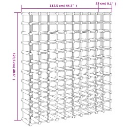 vidaXL Portabottiglie Vino 120Bottiglie 112,5x23x123,5cm Massello Pino