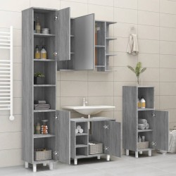 vidaXL Armadietto Bagno Grigio Sonoma 30x30x179cm in Legno ingegnerizzato