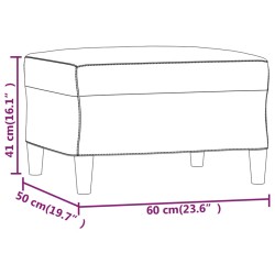 vidaXL Poggiapiedi Crema 60x50x41 cm in Similpelle